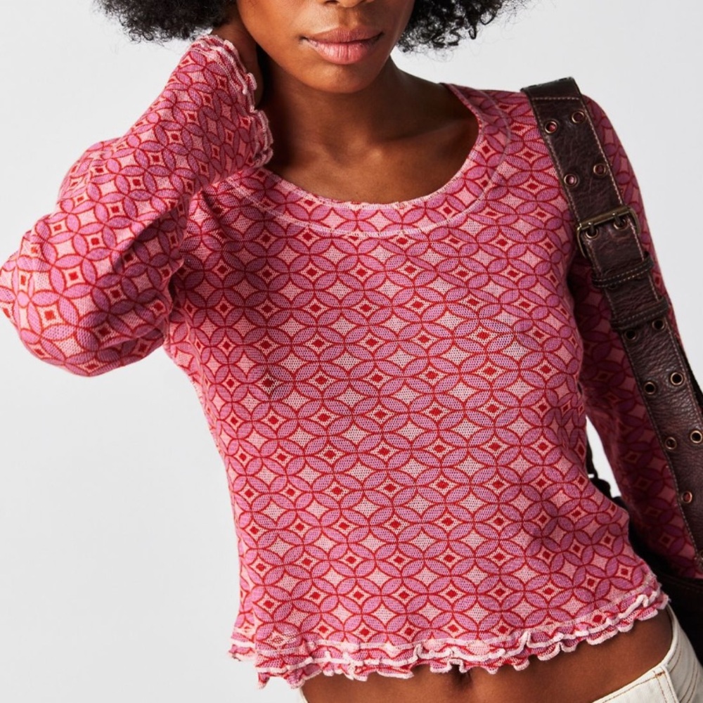 Free people garner long sleeve Pink size large